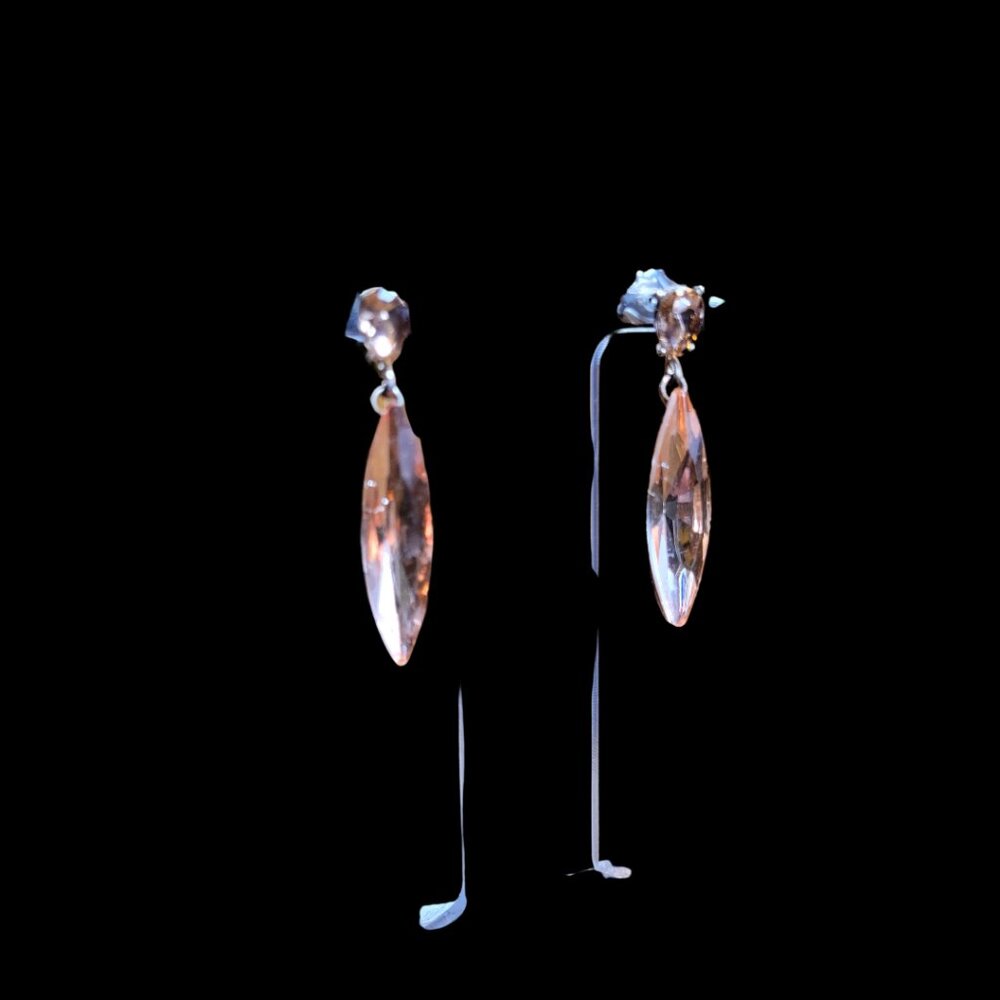 Pink Crystal Prismatic Earrings